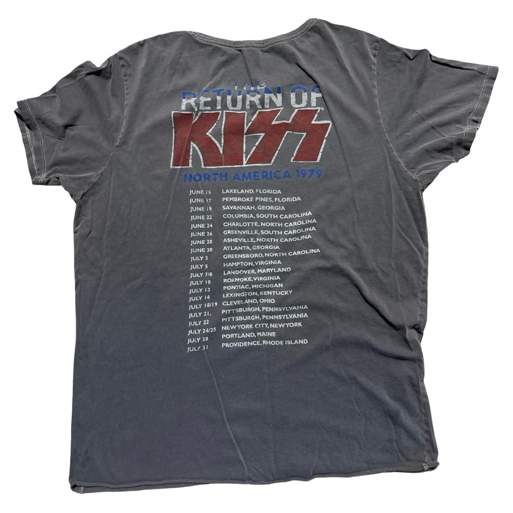 Junk Food Clothing Gray KISS World Tour 1979 Short Sleeve Tee Size medium - Picture 2 of 4